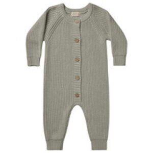 Quincy Mae chunky knit jumpsuit in basil -size 3-6M